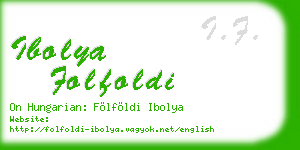 ibolya folfoldi business card