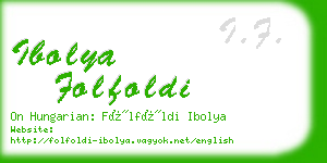 ibolya folfoldi business card